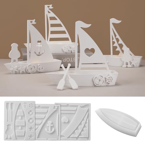 Skeadex Silikonformen Gießformen Sommer, 4er 3D Silikonform Segelboot mit Möwe Anker Gießform Segelboot Gießformen Silikon Sommer Silikonform Maritim Gips zum Gießen Boot Silikonformen Schiff Skeadex Silikonformen Gießformen Sommer, 4er 3D Silikonform Segelboot mit Möwe Anker Gießform Segelboot Gießformen Silikon Sommer Silikonform Maritim Gips zum Gießen Boot Silikonformen Schiff von Skeadex