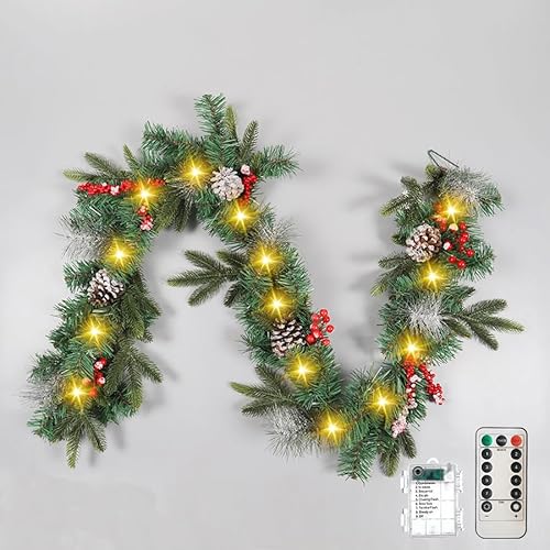 Skeadex Weihnachtsgirlande mit Beleuchtung,1.8m Girlande Weihnachten Beleuchtet mit Timer Tannengirlande mit Beleuchtung Weihnachtsdeko Girlande mit Beeren Christmas Garland für Kamin Treppe Wand (A) Skeadex Weihnachtsgirlande mit Beleuchtung,1.8m Girlande Weihnachten Beleuchtet mit Timer Tannengirlande mit Beleuchtung Weihnachtsdeko Girlande mit Beeren Christmas Garland für Kamin Treppe Wand (A) von Skeadex