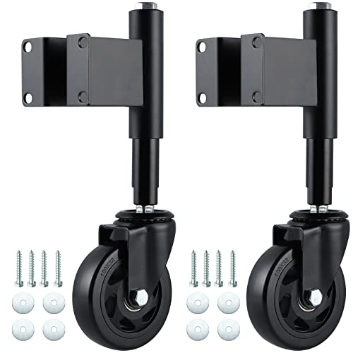 Skelang 10,2 cm federbelastete Torrolle, 2 Stück, Torstützrad mit Montageplatte, einziehbare Rolle für Holztor, Rohrtor und Metalltor, Gesamtbelastbarkeit 450 kg (schwarz) von Skelang