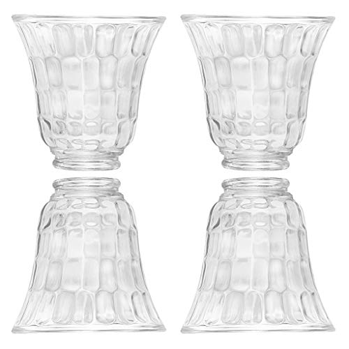 Skelang 4 Stück Lampenschirme aus Glas 42 mm, Ersatzkugeln aus Glas, Glocke in Form einer Glocke für Kronleuchter, Deckenventilator, Wandleuchten von Skelang