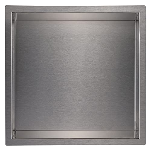 Skelang Regal für Badezimmer, Einbau-Dusche, Badregal aus Edelstahl, 30 x 30 cm. Maße des Wandlochs: 28 x 28 x 8,3 cm von Skelang