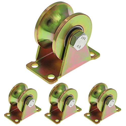 Skelang U Groove Torrad 50 mm, starre Laufrolle, Schiebetorrolle für umgekehrte Schiene, Industriemaschine, Rolltor, Tragfähigkeit 300 kg pro Rad, 4 Stück von Skelang