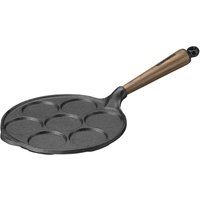 Skeppshult Walnuss Pfannkuchenpfanne für 7 Pfannkuchen - Gusseisen mit Walnussholzgriff von Skeppshult