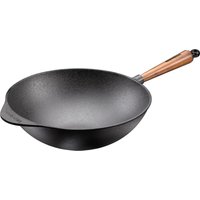 Skeppshult Walnuss Wok 32 cm - Gusseisen mit Walnussholzgriff von Skeppshult