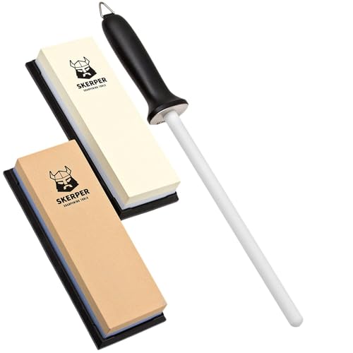 Skerper Basic Schleifpaket SH004 Körnung 180/600/1000/3000 mit Keramischen Schleifstab, Alles um mit dem Schleifen zu Beginnen von Skerper