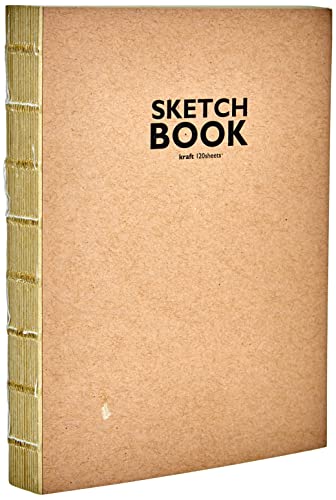 Sketchbook 32506 Kraft Skizzenbuch mit offener Fadenbindung, DIN A6, 120 Blatt, 100 g/m², Robustes, recyclingfähiges Kraftpapier aus ungebleichten Naturfasern, Papier, Natur, stück von Sketchbook