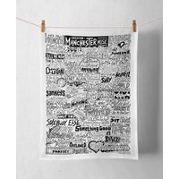 Manchester Musik Geschirrtuch | Manufaktur Geschenke Neues Haus Geschenk Geschirr Uk Reisegeschenke von SketchbookDesignUK