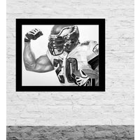 Brian Dawkins Kunstdruck - 30x40 cm Skizze Philadelphia Eagles von SketchesByStacyN