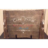 Dekoratives Tablett Mit Cafe Paris von SkidRowReCreations