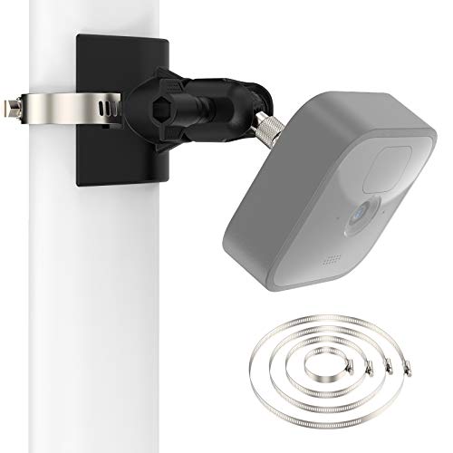 360° Kamera Halterung für Blink Mini / XT2 / Indoor/Outdoor mit 4X Verstellbare Rohrschelle (Ø 1.9-7.8 Zoll) - Außen- und Innenanwendungen Blink überwachungskamera Holder Säule Wasserrohr (1 Pack) von SkingHong