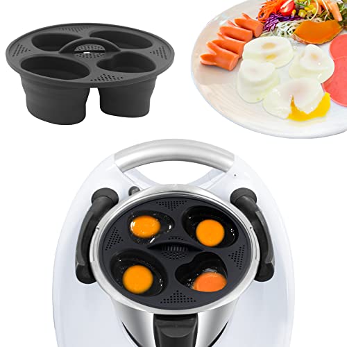 Eierkocher 4-eier Zubehör für Thermomix TM6 - Eierformer für Gekochte Eier, Frühstück Eierdampfer, Pochierte Eier Form für Thermomix TM6, Egg Boiler aus Silikon von SkingHong