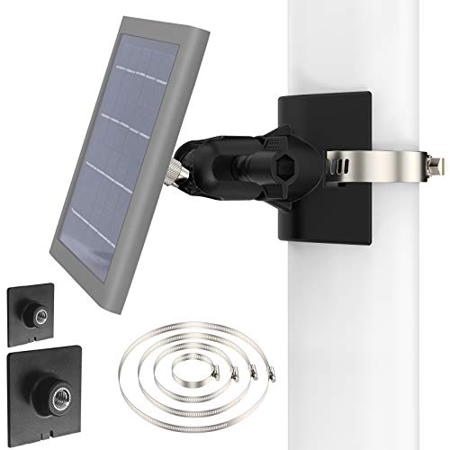 Wasserrohr Halterung für Ring Solar Panel/Super Solar Panel mit 4X Verstellbare Rohrschelle (Ø 1.9-7.8 Zoll) - Außen Solar Panel Holder Säule (2, Schwarz) von SkingHong