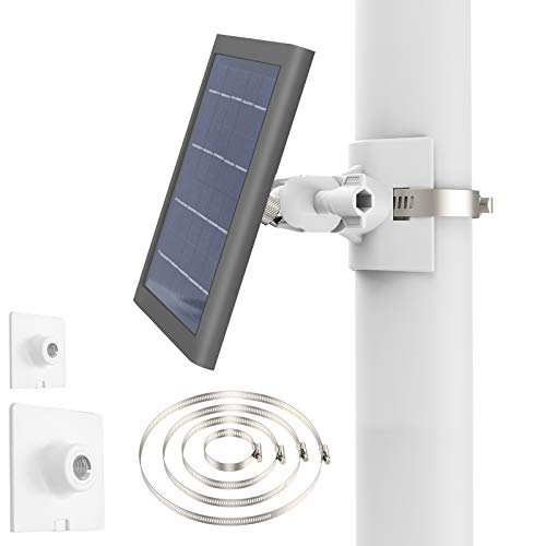 Wasserrohr Halterung für Ring Solar Panel/Super Solar Panel mit 4X Verstellbare Rohrschelle (Ø 1.9-7.8 Zoll) - Außen Solar Panel Holder Säule (1, Weiß) von SkingHong