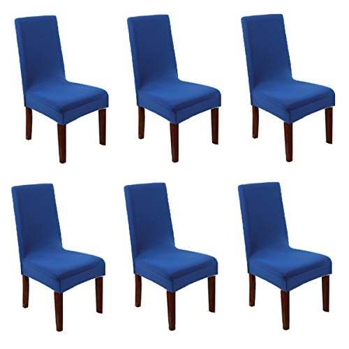 Skingwa Stuhlhussen grau für Esszimmerstühle, Stuhlhussen Stretch, 6er Set (blau) von Skingwa