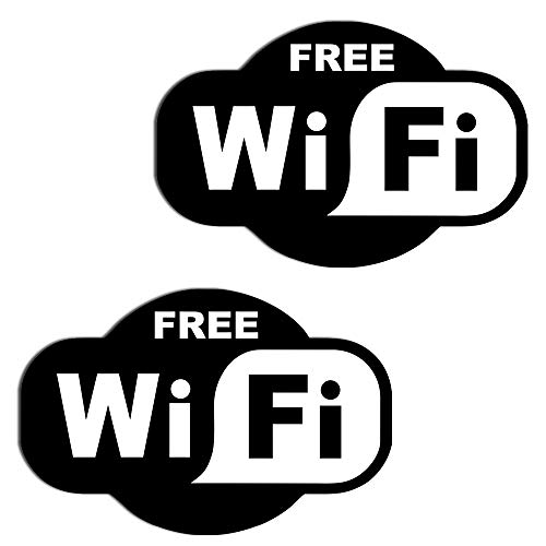 2 STÜCK Vinyl Aufkleber Stickers Free GRATIS KOSTENLOSE WiFi Internet Zeichen FÜR Kneipen GESCHÄFT Hotel Cafe VITRINE Fenster Auto B 91 von SkinoEu