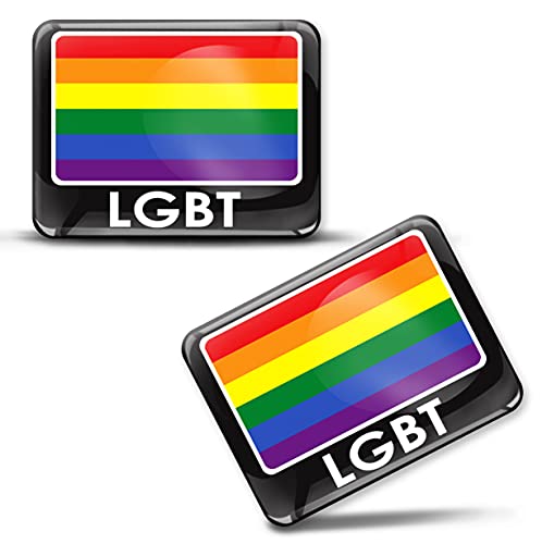SkinoEu® 2 x 3D Aufkleber LGBT Regenbogen Flagge Gay Pride Fahne F 171 Z* von SkinoEu