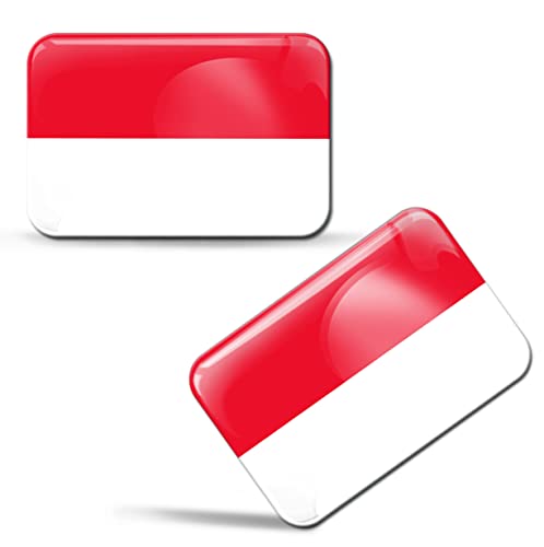 SkinoEu 2 x 3D Aufkleber Monaco Flagge Fahne F 213 von SkinoEu