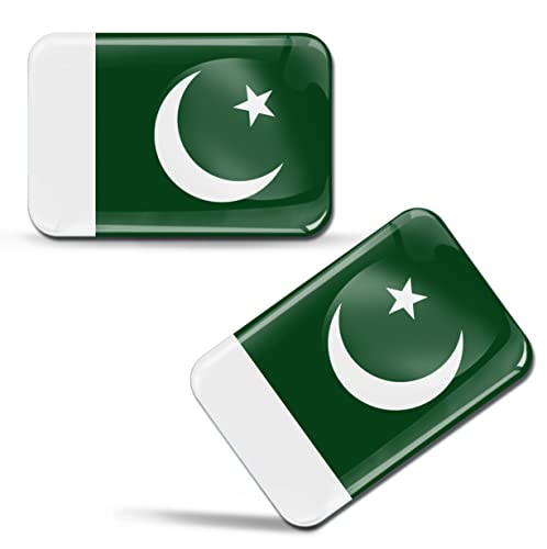 SkinoEu® 2 x 3D Aufkleber Pakistan Flagge Pakistanische Fahne F 203 von SkinoEu