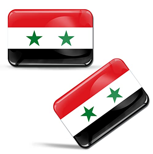 SkinoEu® 2 x 3D Aufkleber Syrien Flagge Syrische Fahne F 207 von SkinoEu