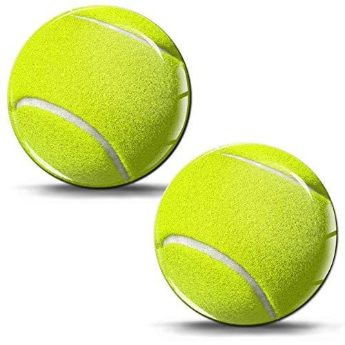 SkinoEu® 2 x Aufkleber 3D Gel Silikon Stickers Sport Tennis Ball Aufkleber Auto Moto Motorrad Fahrrad Skate Fenster Tür PC Tablet Laptop KS 41 von Skino