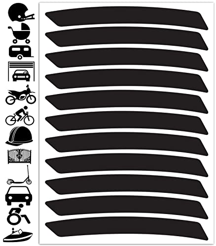 SkinoEu® Reflektoren Reflektierende Aufkleber Reflexfolie Stickers Schwarz (11 Stück) Selbstklebende Reflektierende Reflektor Sicherheitsaufkleber D 71 von SkinoEu