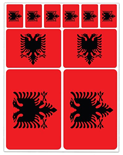 SkinoEu 10 x Vinyl Aufkleber Autoaufkleber Stickers Albanien Flagge Albanische Fahne Auto Motorrad Fahrrad Scooter Fenster D 1 von SkinoEu