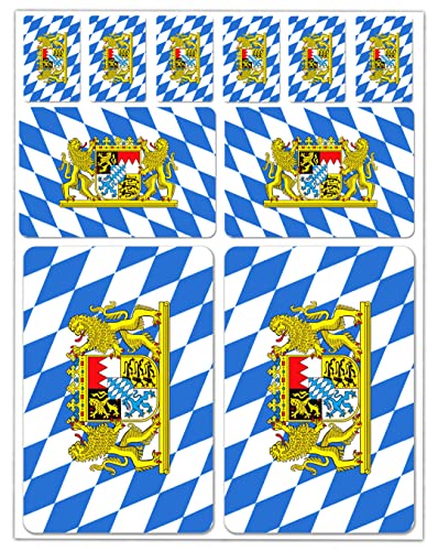 SkinoEu 10 x Vinyl Aufkleber Autoaufkleber Stickers Bayern Flagge Bavaria Fahne Länderflagge Auto Motorrad Fahrrad Scooter Fenster D 3 von SkinoEu