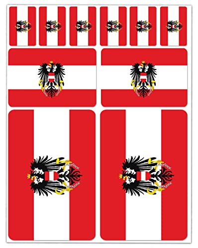 SkinoEu 10 x Vinyl Aufkleber Autoaufkleber Stickers Österreich Flagge mit Adler Österreichische Fahne Auto Motorrad Fahrrad Scooter Fenster D 2 von SkinoEu