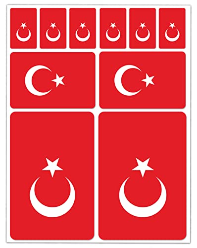 SkinoEu 10 x Vinyl Aufkleber Autoaufkleber Stickers Türkei Turkey Türkisch Flagge Fahne Auto Motorrad Fahrrad Scooter Fenster D 19 von SkinoEu