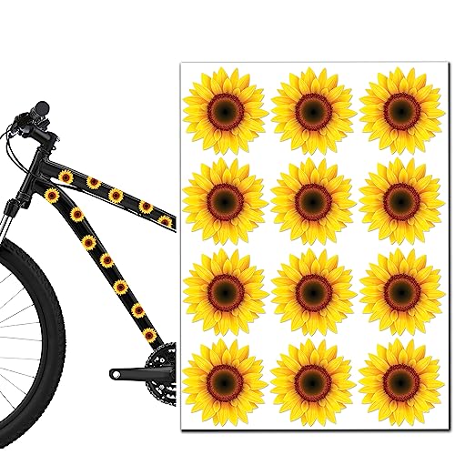 SkinoEu 12 x Vinyl Aufkleber Sonnenblumen Gelb Sunflower Stickers Blumen Blumenaufkleber Wandaufkleber Wohnzimmer Home Decor Fenster Dekoration Tür D 73 von SkinoEu