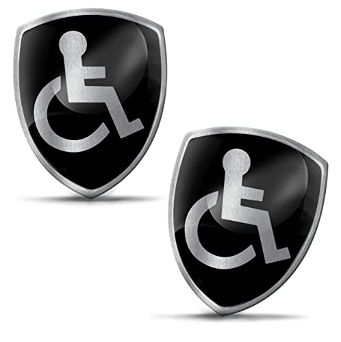 SkinoEu 2 x Aufkleber 3D Gel Silikon Behindert Disabled Symbol Logo Rollstuhl Rollstuhlfahrer Schild Silber Stickers Autoaufkleber Auto Motorrad Fahrrad Fenster Telefon Laptop PC Tablet Tür KS 94 von SkinoEu