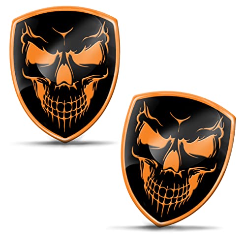 SkinoEu 2 x Aufkleber 3D Gel Silikon Giftig Schädel Totenkopf Stickers Autoaufkleber Auto Motorrad Fahrrad Fenster Telefon Laptop PC Tablet Tür KS 97 von SkinoEu