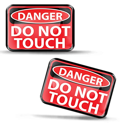 SkinoEu 2 x Aufkleber 3D Gel Silikon Stickers Danger Achtung Do Not Touch Auto Moto Motorrad Fahrrad Skate Fenster Tür PC Tablet Laptop Tuning KS 114 von SkinoEu