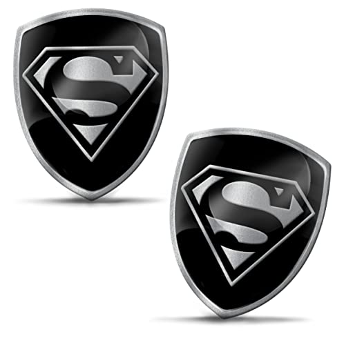 SkinoEu 2 x Aufkleber 3D Gel Silikon Superman Stickers Autoaufkleber Auto Motorrad Fahrrad Fenster Telefon Laptop PC Tablet Tür KS 125 Mehrfarbig von SkinoEu