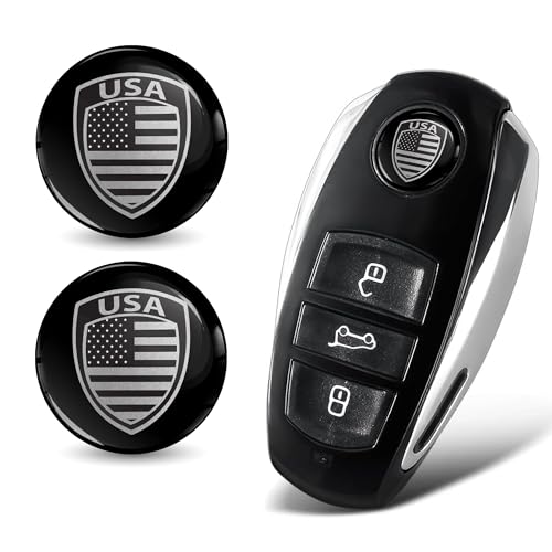 SkinoEu 2 x Ø14mm 3D Schlüssel Emblem Aufkleber Stickers Für Fernbedienung Auto Moto Logo Key Badge Tuning USA Flagge Fahne KSK 33 von SkinoEu