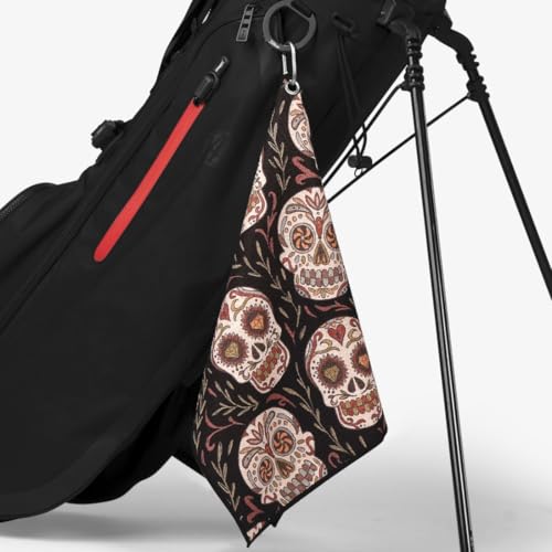 Skins Golf Handtuch – Einzigartiges Mikrofaser-Golf-Handtuch – mehrere Designs und Stile (Dia de los Muertos) von Skins Golf