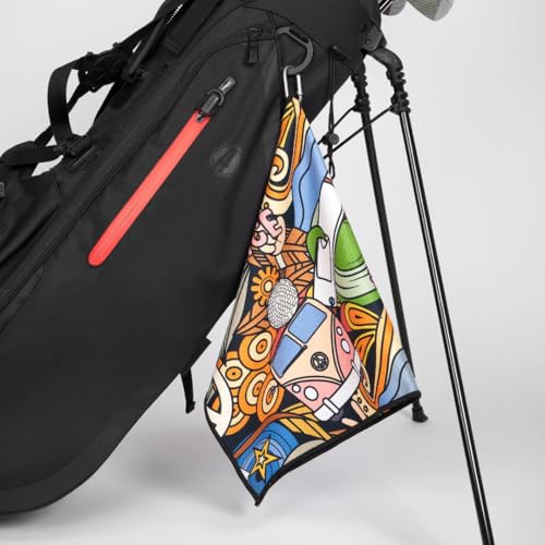 Skins Golf Handtuch – Einzigartiges Mikrofaser-Golf-Handtuch – mehrere Designs und Stile (Peace & Golf) von Skins Golf