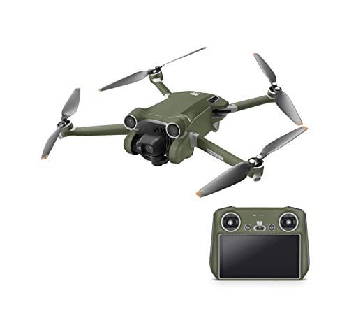 Skins4u Drohnen Aufkleber Set kompatibel mit DJI Mini 4 Pro, 4K Vinyl Skin mit Matter Oberfläche, 3 Akku Skins, Rapid Air Technologie (Solid State Olive, DJI Mini 4 Pro) von Skins4u