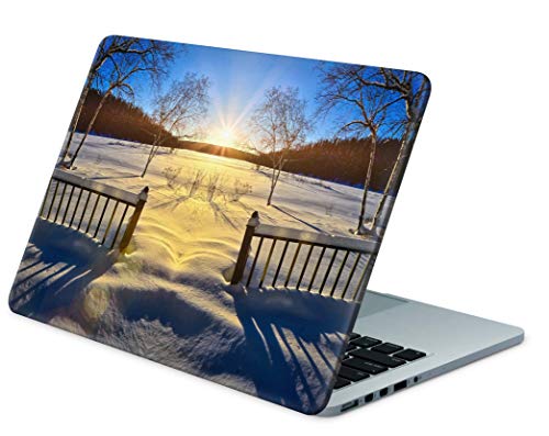 Skins4u Folie Sticker Skin Vinyl Aufkleber mit farbenfrohen Motiven für bis 10 Zoll 25.4x20.3cm Laptop Skin Decal Cover Winter-Sunset von Skins4u