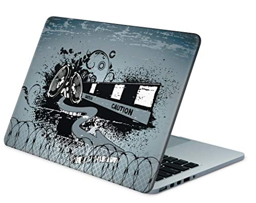 Skins4u Folie Sticker Skin Vinyl Aufkleber mit farbenfrohen Motiven für bis 13 Zoll 30.5x25.4cm Laptop Skin Decal Cover Caution von Skins4u