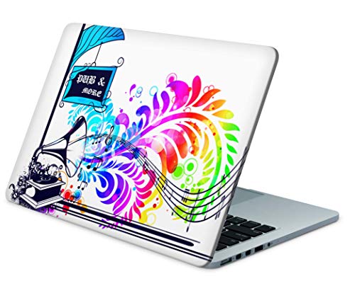 Skins4u Folie Sticker Skin Vinyl Aufkleber mit farbenfrohen Motiven für bis 17.3 Zoll 42x30cm Laptop Skin Decal Cover Grammophon von Skins4u