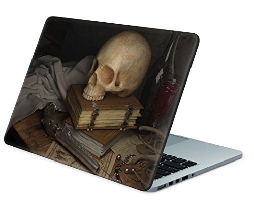 Skins4u Laptop Aufkleber Universal Skin Netbook Sticker für bis zu 10,1" Netbooks 25,4 x 20,3cm - Skull and Revolver von Skins4u