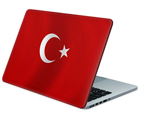 Skins4u Laptop Aufkleber Universal Skin Netbook Sticker für bis zu 13,1" Netbooks 30,5x25,4cm - Türkei Waving Flag von Skins4u
