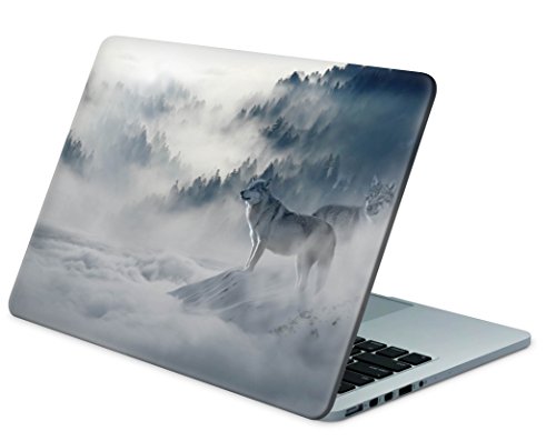 Skins4u Laptop Aufkleber Universal Skin Netbook Sticker für bis zu 15,6" Displays in 38,1x26,7cm - Ice Wolf von Skins4u