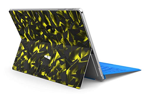 Skins4u Slim Premium Skin Klebeschutzfolie Tablet Schutzfolie Cover für Microsoft Surface Pro 7 Skins Aufkleber Shattered Black Yellow von Skins4u