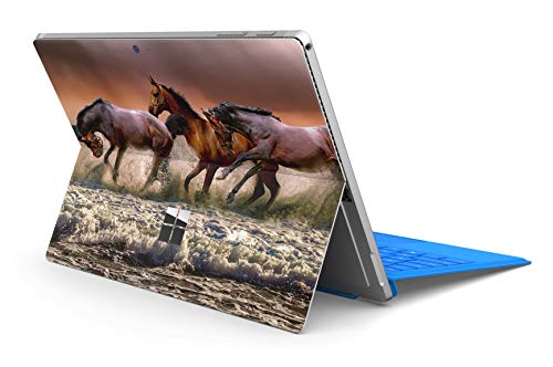 Skins4u Slim Premium Skin Klebeschutzfolie Tablet Schutzfolie Cover für Microsoft Surface Pro 7 Skins Aufkleber Wildpferde von Skins4u