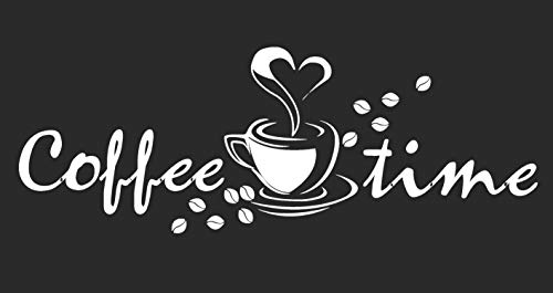 Skins4u Wandtattoo Coffee Time Kaffee Bohnen Auszeit Küche Sticker Wandsticker 40x15cm weiss von Skins4u