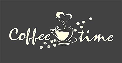 Skins4u Wandtattoo Coffee Time Kaffee Bohnen Auszeit Küche Sticker Wandsticker 50x17cm creme von Skins4u