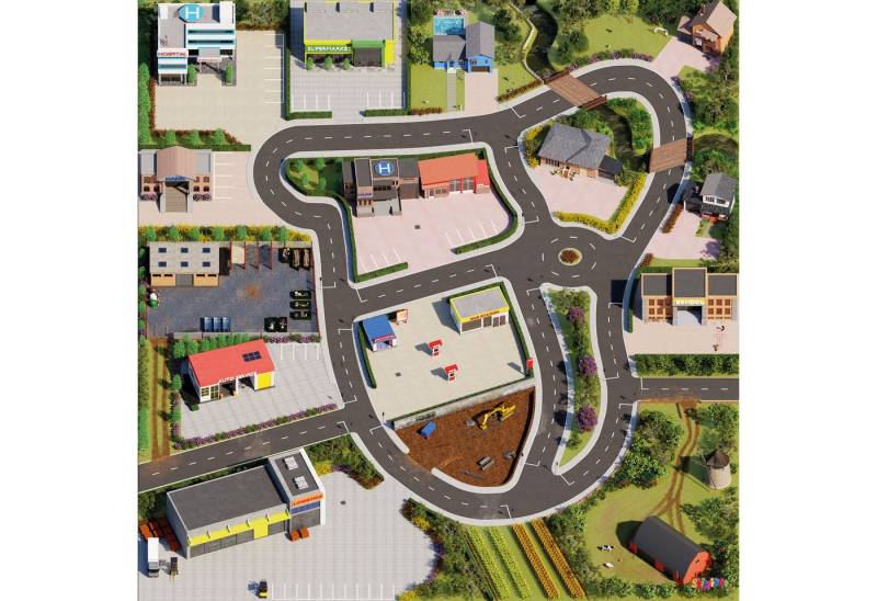 SkippiDoo Kinderteppich Straßenteppich Spielteppich Kinderzimmer Teppich Autoteppich, rechteckig, Höhe: 5 mm, keine sich wiederholende Motive, Antirutsch von SkippiDoo