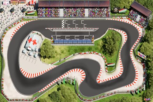 SkippiDoo Rennstrecke – Straßenteppich und Autoteppich für Kinder – Kinderzimmer-Teppich mit Antirutsch, ideal für Spielspaß mit Autos, Race Track im Formel-1-Stil (180 x 120 cm) von SkippiDoo